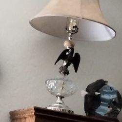 Large Set Of Eagle Lamps The Eagles Are Brass The Lamps Are Crystal They're Perfect 150 For The Set Large Old Perfect