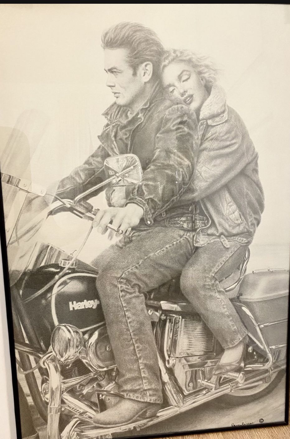 James Dean Marilyn Monroe Harley Davidson Artwork Picture Frame ArtBIG