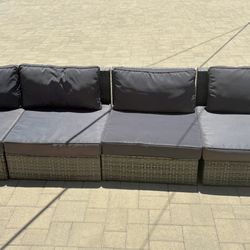 Wicker Outdoor Adjustable Sectional 