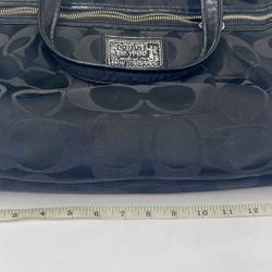 Coach Poppy Daisy Black Signature Tote Shoulder Bag BLACK F20026 89