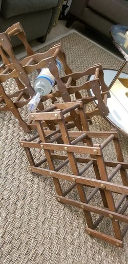 2 wooden wine racks