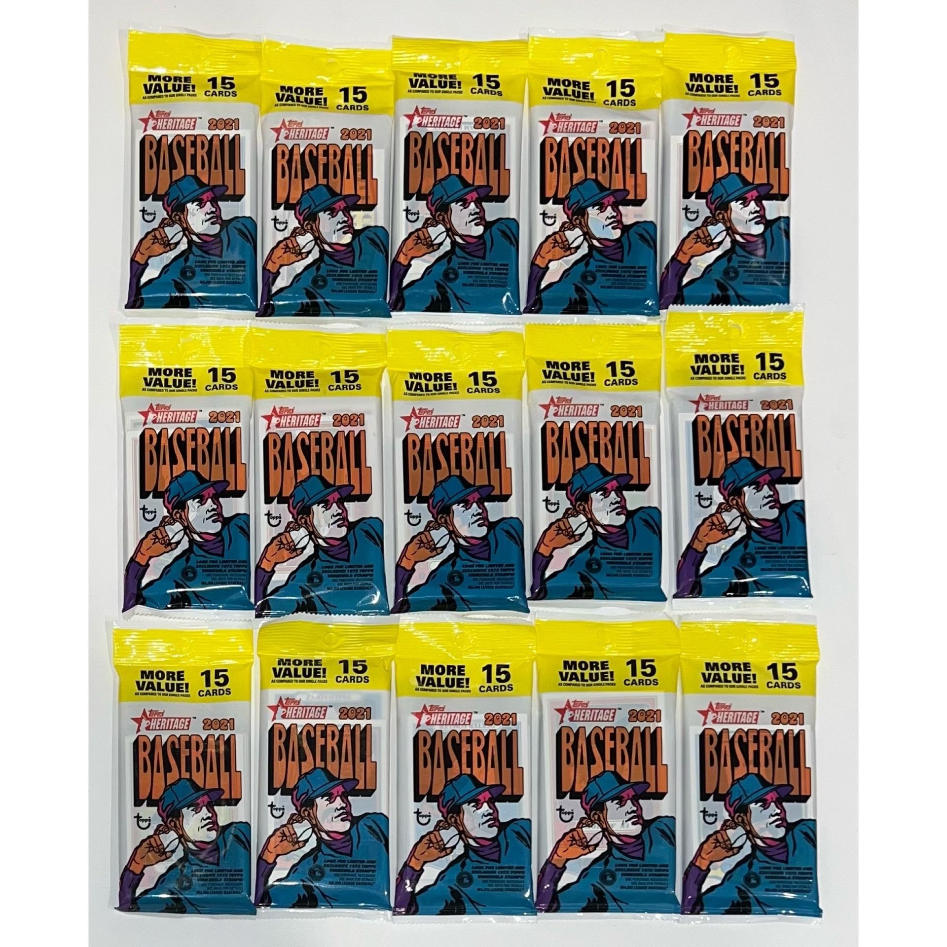 2021 Topps Heritage Baseball Value Packs MLB Cards Fat Packs Cello Pack