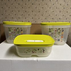 Fridgesmart Refrigerator Containers (2 small deep, 1 small)