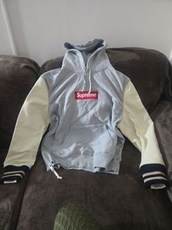 Supreme leather sleeve sweater