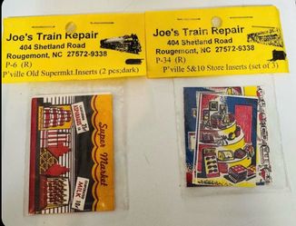Plasticville Train Window Sign Store Inserts Supermarket & 5 & 10 $5 for both packs together