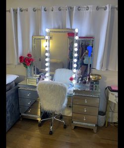 Glass Mirrored Vanity