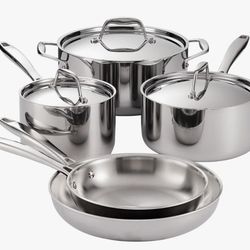 Tramontina Signature Tri-Ply Clad 8-Piece Stainless Steel Cookware Set