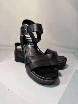Mtng Black Platform Heeled Sandals