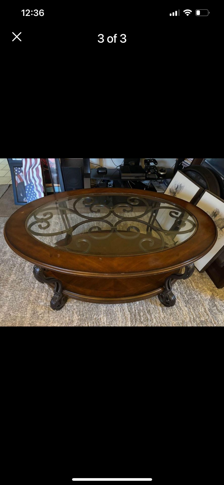 Center Table With Two Console Side Tables 