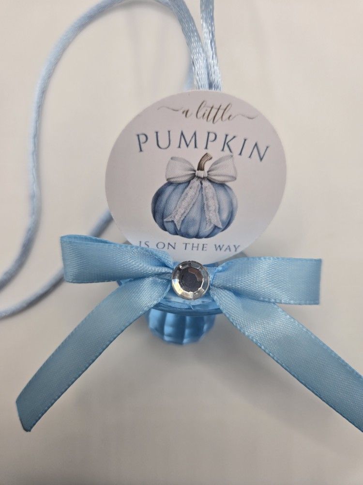 Pumpkin Boy Baby Shower Pacifiers Guest Favor Necklaces Favors