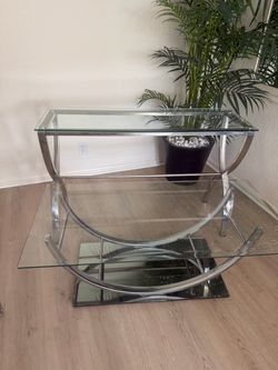 Set of two chrome tables
