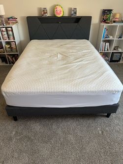 Full mattress and gray frame