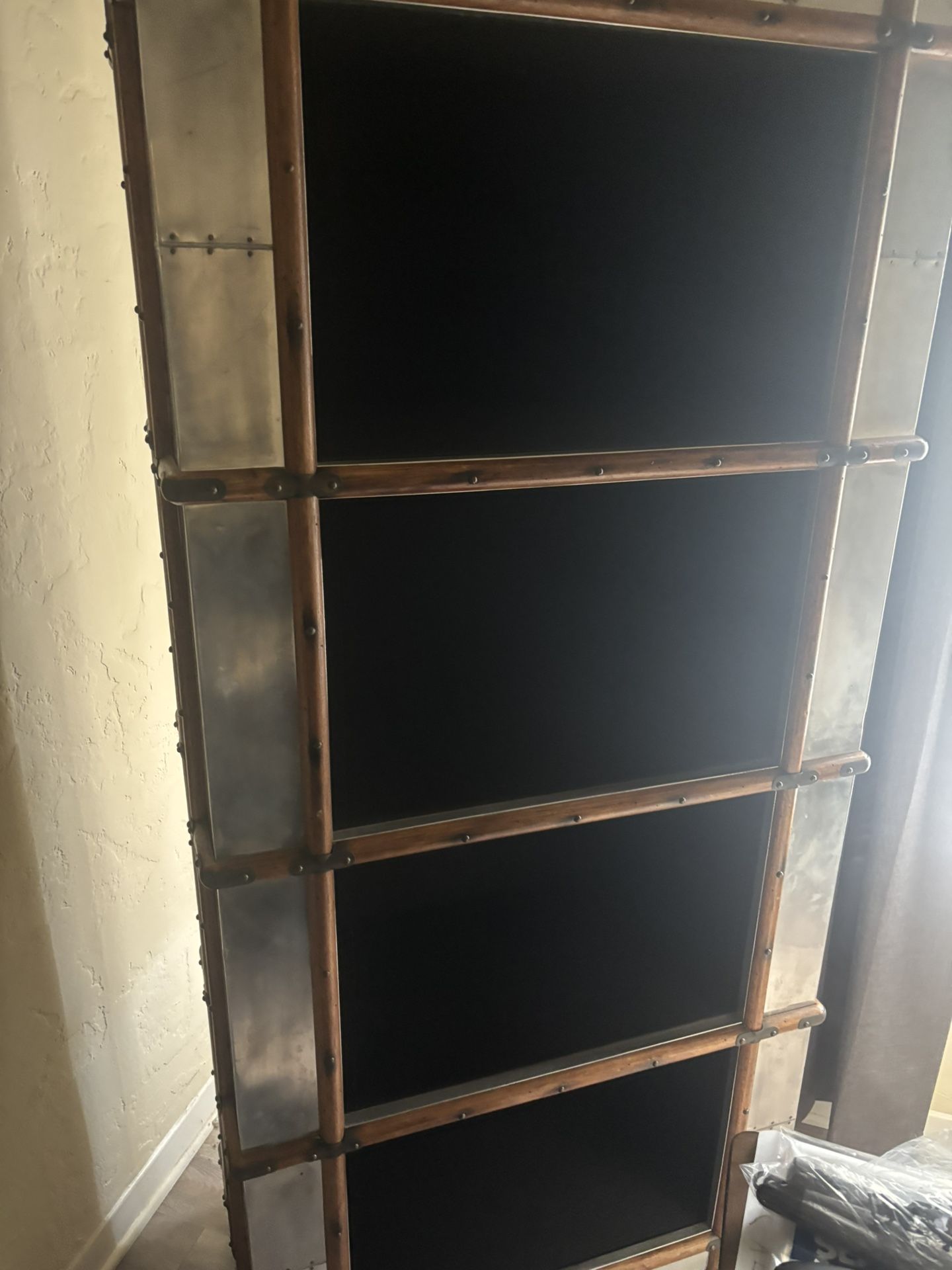 Vintage Metal And Wood Chest Wall cabinet 