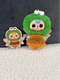 Baby Three Elf Series 80% face Dragonfly Plush Pendant with Card