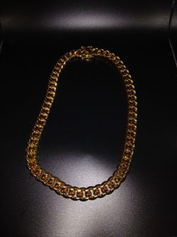 24" Long Cuban Link 18k Triple layered Chain
