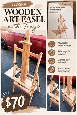 Yacona Wooden Art Easel with Trays