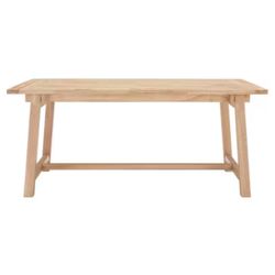 StyleWell Rectangular Trestle Unfinished Natural Pine Wood Table for 6