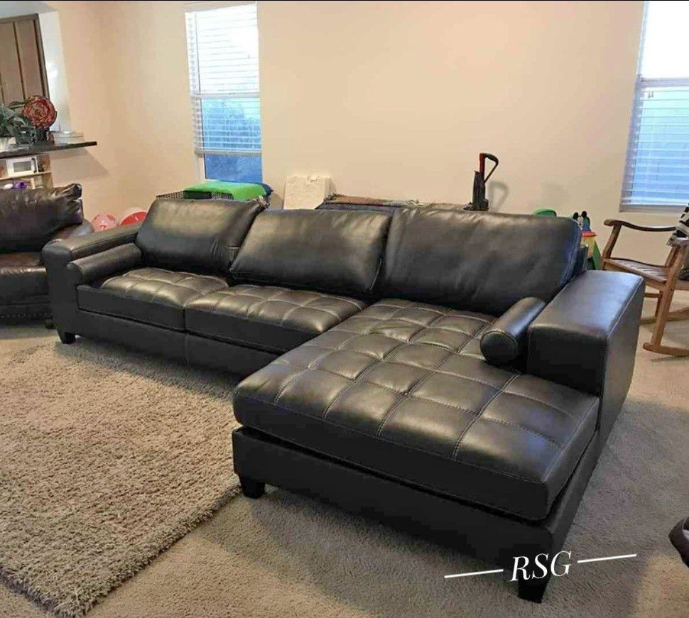 Nokomis Large And Wide L Shape Modular Black Sectional Couch Set ⭐$39 Down Payment with Financing ⭐ 90 Days same as cash