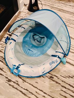 Premium inflatable baby pool float with sun canopy