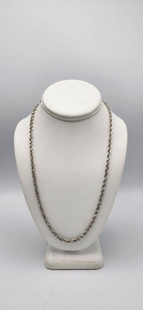14kt White Gold Rope Chain 24" 27.9G