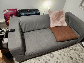 Gray Fabric Loveseat Sofa