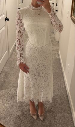 Miss Rosier Maggie Ivory Floral Lace Maxi Dress- size small