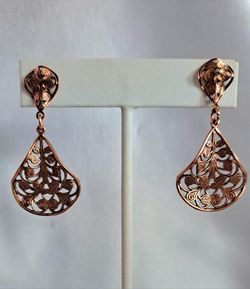 Vintage Copper Filigree Earrings