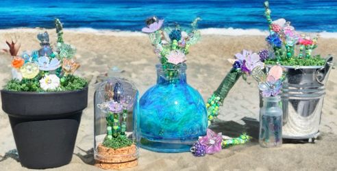 Glass flower bead bouquet