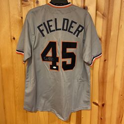 New Cecil Fielder Signed Jersey COA