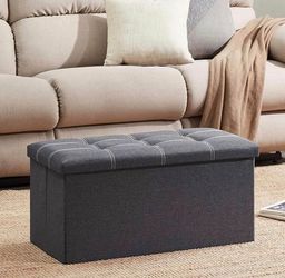 Tufted Folding Storage Ottoman Bench