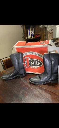 Justin Cowboy boots Mens  7 1/2 E Blk