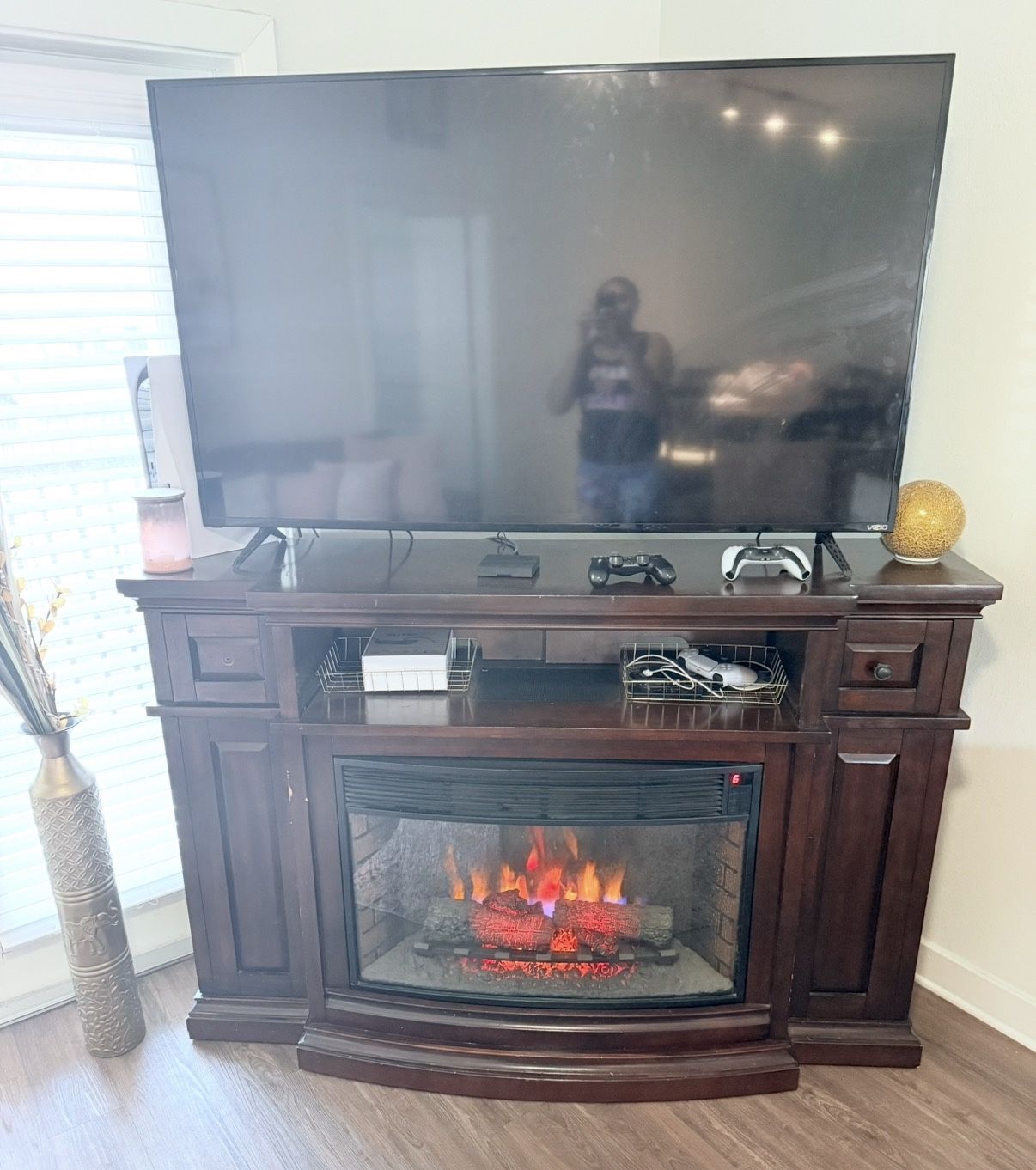 Tv stand With Fireplace $350 OBO