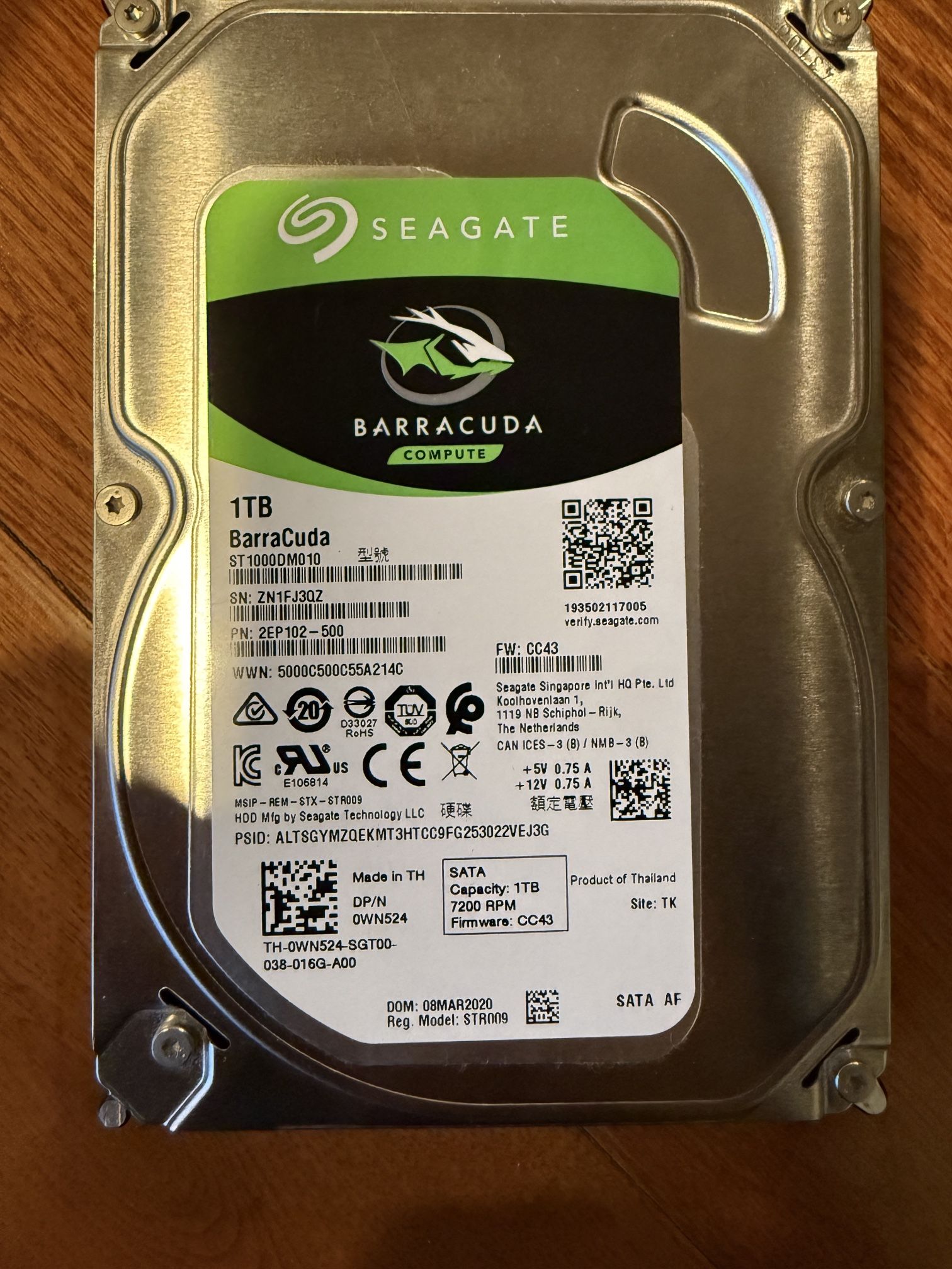 Seagate Barracuda 1TB Hard Drive HDD