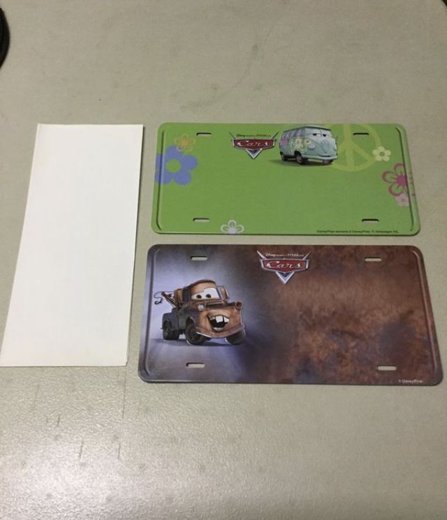 Disney Pixar Cars License Plates With Sticker Letters