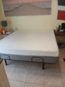 King Size Bed 12" Mattress Ortopedic Electtic Frame Inclured