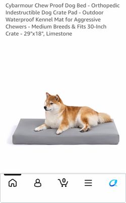 Cybarmour Chew Proof Dog Bed - Orthopedic Indestructible Dog Crate Pad - Outdoor Waterproof Kennel Mat for Aggressive Chewers - Medium Breeds & Fits 3