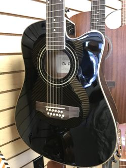 De Rosa black 12 string guitar new Nuevo guitarra 12 cuerdas acustica electrica $145