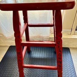 Vintage Wooden Stool- 1985