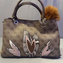 Guess Handbag W/Reptile Material