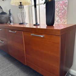 wooden table for 6 people and sideboard