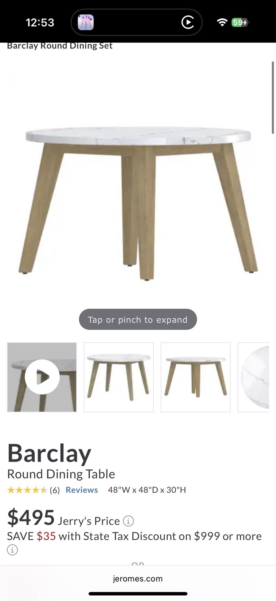 Marble Table & Sherpa Chairs Set Of 4