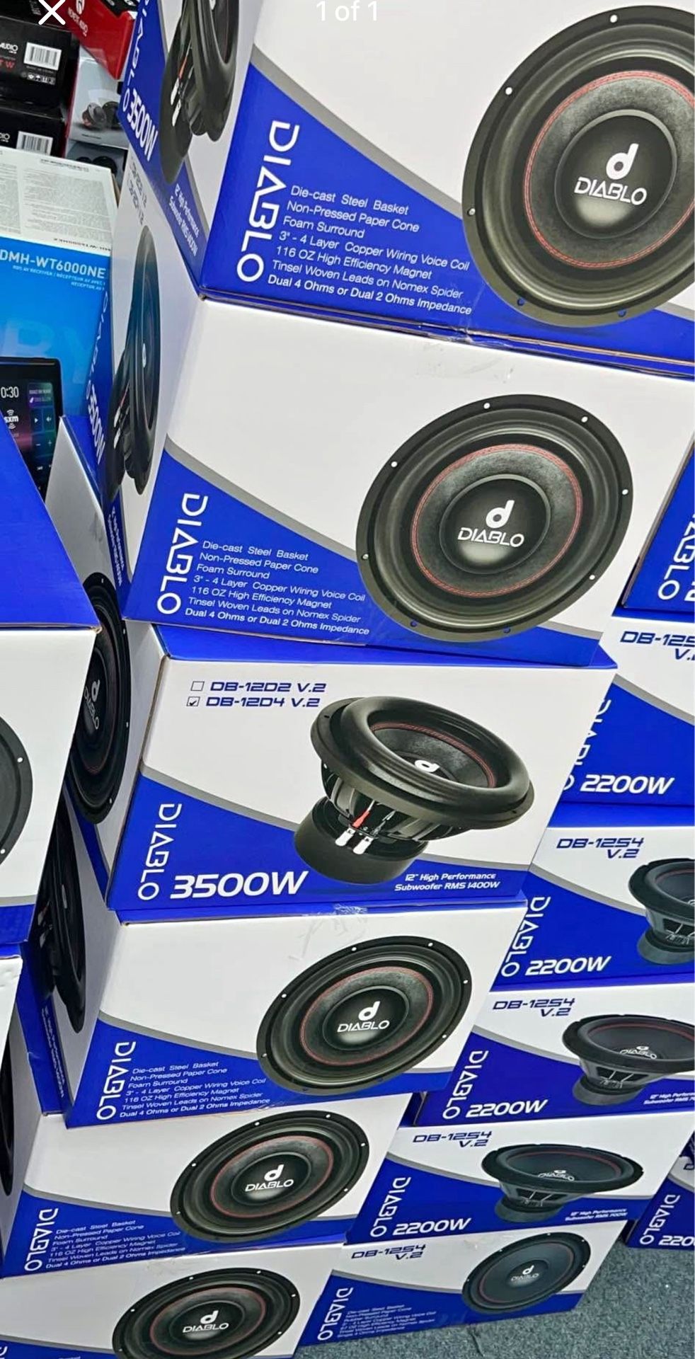 Diablo DB-12D4 V.2 12" 3500W Max Dual 4-Ohms Voice Coil Car Audio Subwoofer