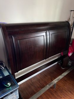 Dark Cherry Wood Bed Frame