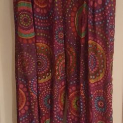 Paisley Print Semi Sher Cotton Joggers Size Medium 