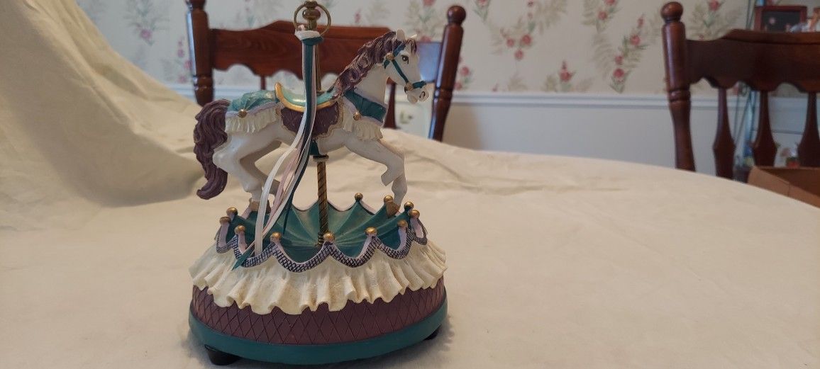 Purple And Turquoise Carousel Horse
