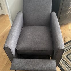 Reclining Fabric Grey Chair