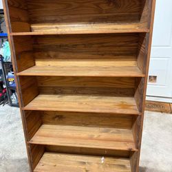 Pending- Sturdy Old Wood Bookcase – Free To A Good Home