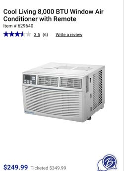 NEW Window Mount Ac Unit W/ REMOTE 8,000 BTU
