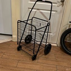 Small Black Foldable Laundry Cart