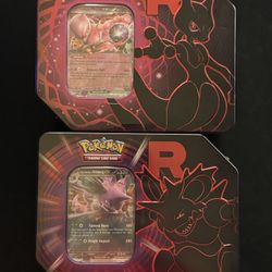 Team Rocket Tin [Team Rocket's Nidoking ex] &  Team Rocket Tin [Team Rocket's Mewtwo ex] - Pair